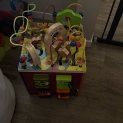 Gently Used Baby/toddler Wooden Activity Cube 
