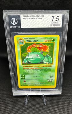 1999 Pokémon Base Shadowless Venusaur Holo BGS 7.5