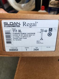 SLOAN Manual Flush Valve: Regal®, Exposed, Top, 1.6 gpf Gallons per Flush