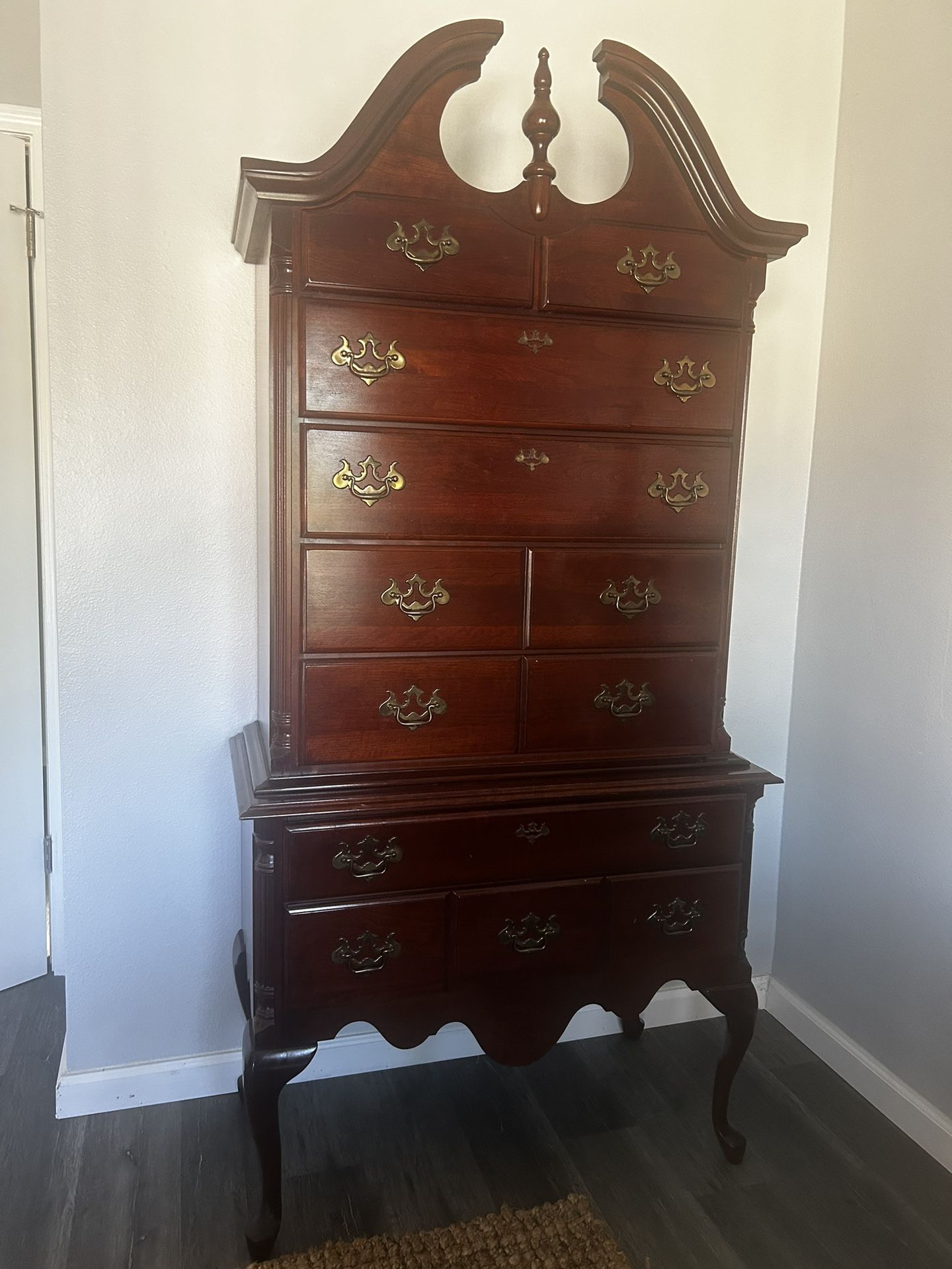 Cherry Wood American Made Tall boy Dresser