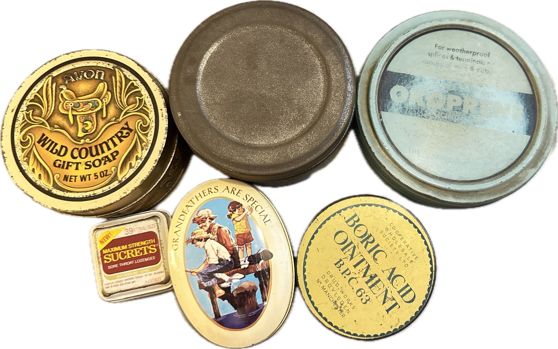 Grandpa’s Chest – Vintage Soap, Ointment & Medicinal Vintage Tin Collection - free Ship