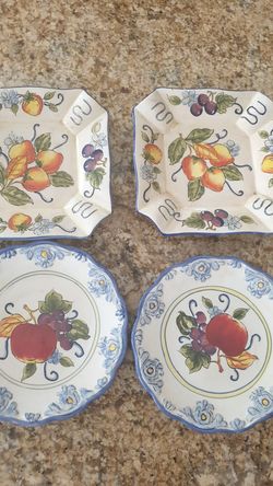 4ct Italian fruit plates