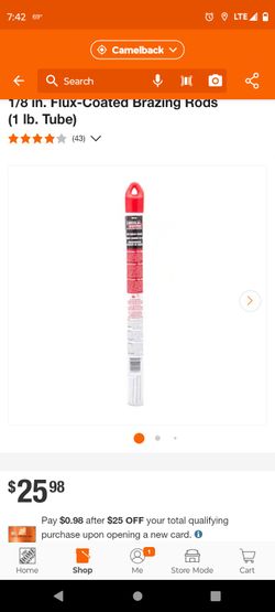 Lincoln Electric
1/8 in. Flux-Coated Brazing Rods (1 lb. Tube)