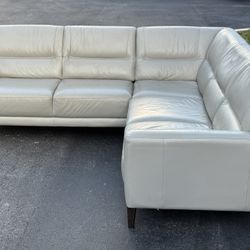 Sectional Couch/Sofa - Real Leather - Gray - Delivery Available 🚛