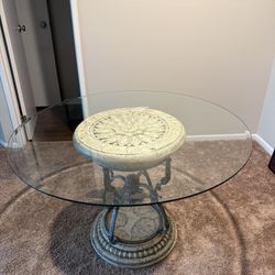 Round Glass Kitchen Dining Table 