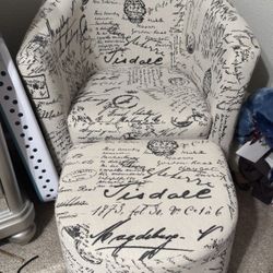 Modern Accent Chair with Ottoman