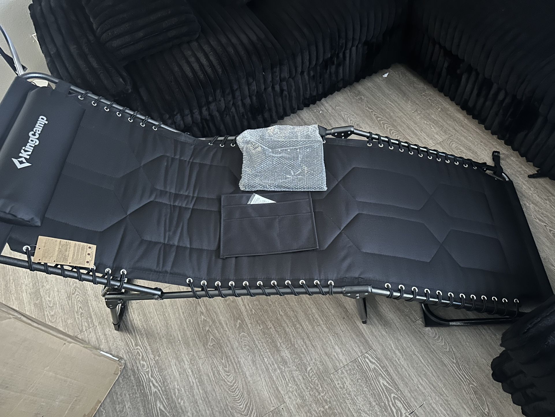 King Camp Set of Oversize Padded Folding Chaise Lounge Chair for