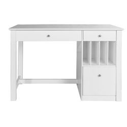Walker Edison - Clara 48" Modern Wood Computer Desk - White #662