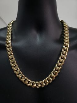 15MM 10k Yellow Gold Miami Cuban Link Chain MC15
