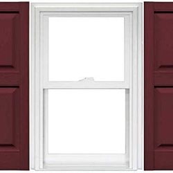 Mid America Raised Panel Vinyl Shutters (1 Pair) - 14.5 x 37 078 Wineberry