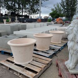 Concrete Planter / Cement Backyard Patio Pots Garden Planters