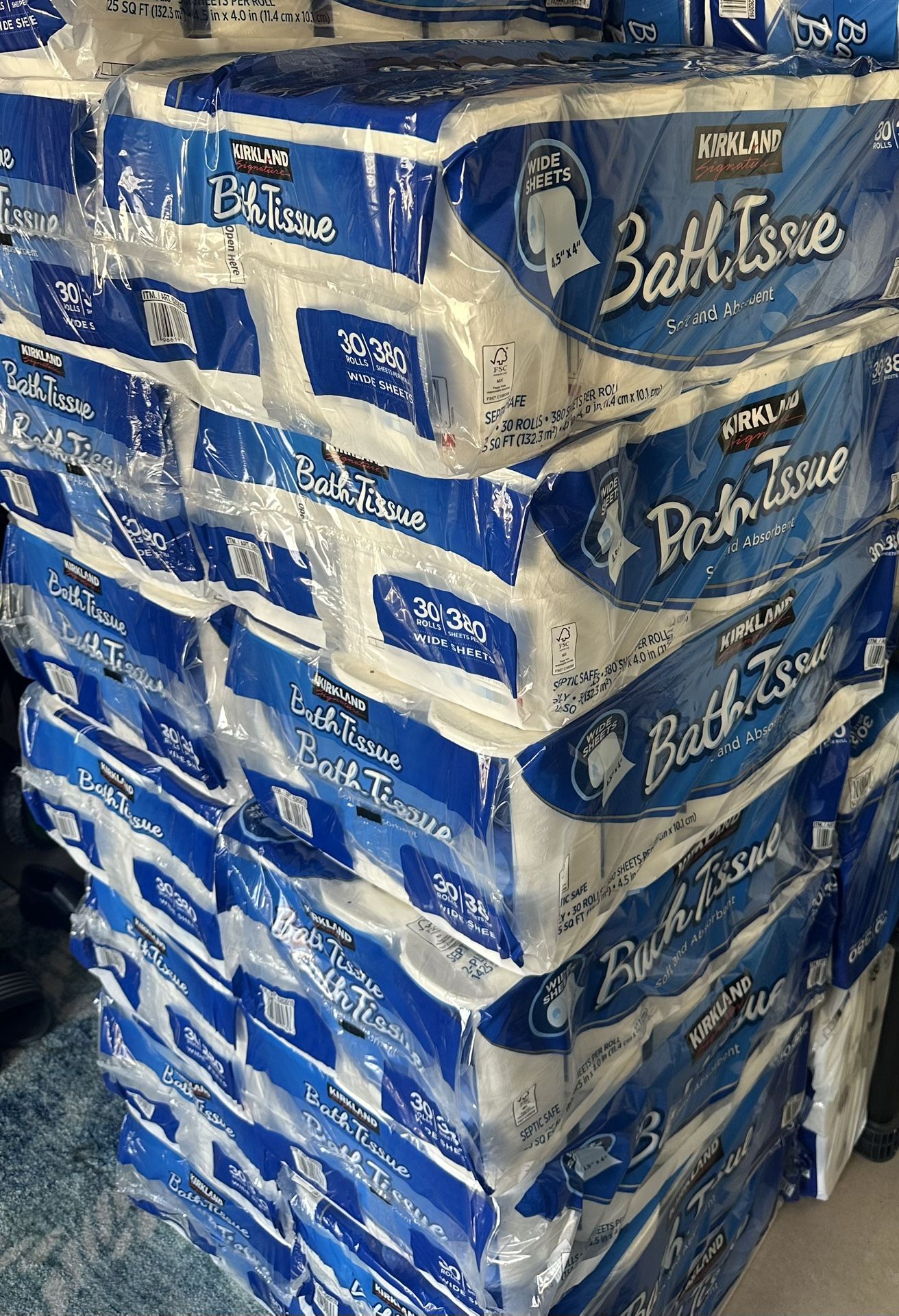 Kirkland Signature Toilet Paper Bath Tissue, 2-Ply, 380 Sheets, 30 Rolls