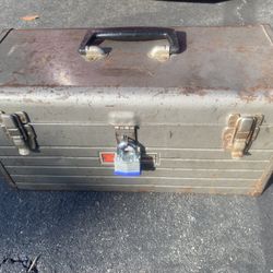 Craftsman Metal Tool Box Lockable Handle Interior Organizer Tray Gray Red