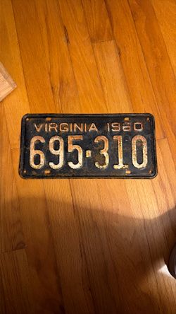 1960 VA License Plate