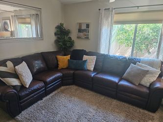 Leather Reclining Sectional Sofa