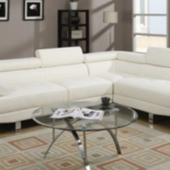 Gorgeous White Colored 2 piece Sectional Set