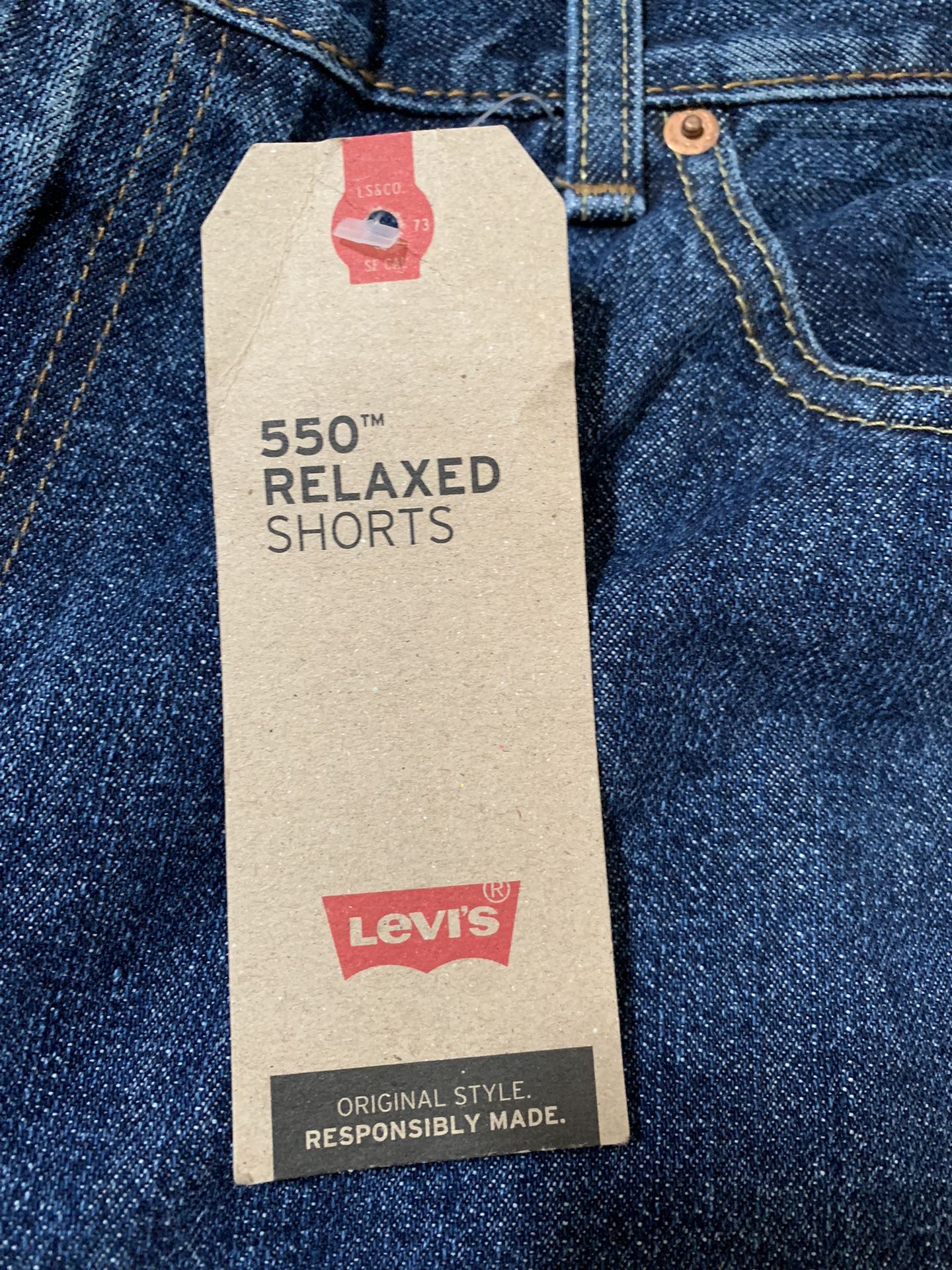 NWT LEVI'S Men's 550 Relaxed Fit Denim Jean Shorts Medium Stonewash Size 40 L