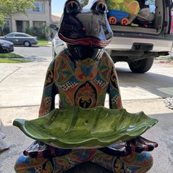Frog Water Fountain - Talavera Azul - Patio 