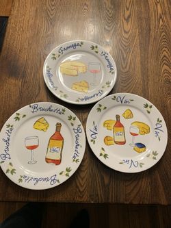 Set of 3 Italy design dessert plates. 