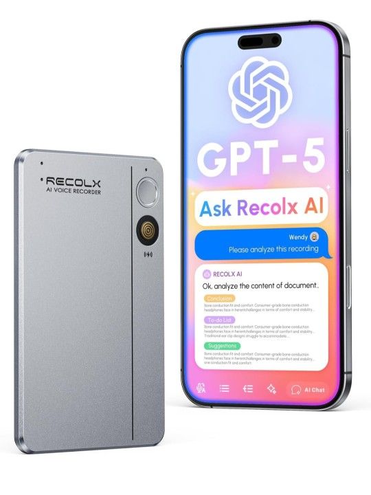 AI Voice Recorder, App Control, Transcribe & Summarize with 71 Pro Templates, Deep AI Analysis, Record Anytime Anywhere for Meetings, Work, Lectures, 