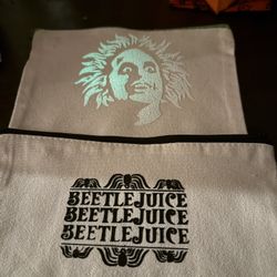NWOT Beetlejuice Canvas Zipper Bag Makeup Bag Pencil Case