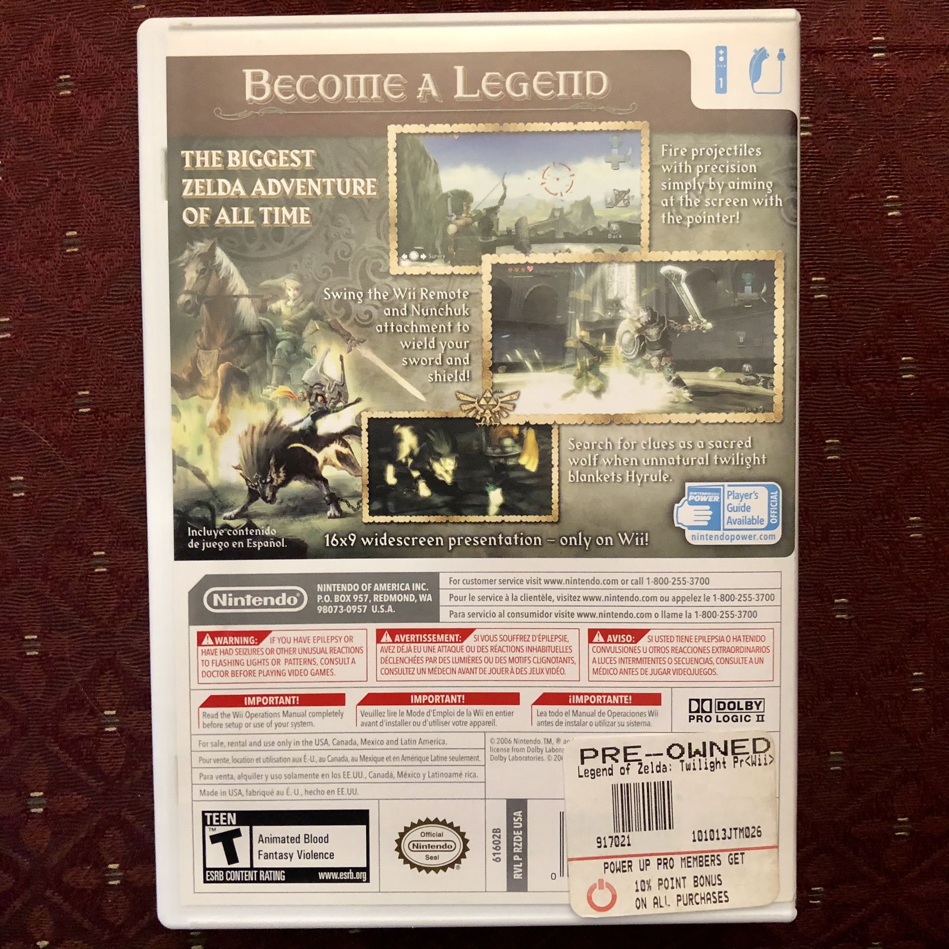 The Legend Of Zelda Twilight Princess Wii (Case And Manual Only)