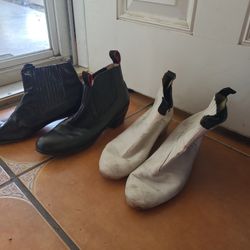 Mens Folklorico Boots Used White And Black