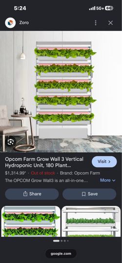 OPCOM Grow Wall 3 Indoor Hydroponic System – $450 OBO