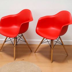 AUTHENTIC RAY & CHARLES EAMES DAW. BKULZEE ARM CHAIRS