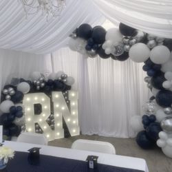 Balloon Garland & Marquee Light Up Letter Set Up ! 