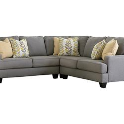 Chamberly Signature Design by Ashley Comfortable 3-Piece Sectional Sofa | Alloy
