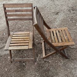 IKEA Wood Folding Bistro Chairs 