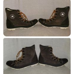 Converse Chuck Taylor Outsider Hi Leather Chuck Boots in Chocolate Brown Sz 10M 