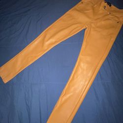 Orange Leather Jeans (s28)