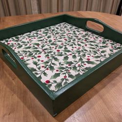 VINTAGE SERVING TRAY HOLLY KENT POTTERY TILE ENGLAND 