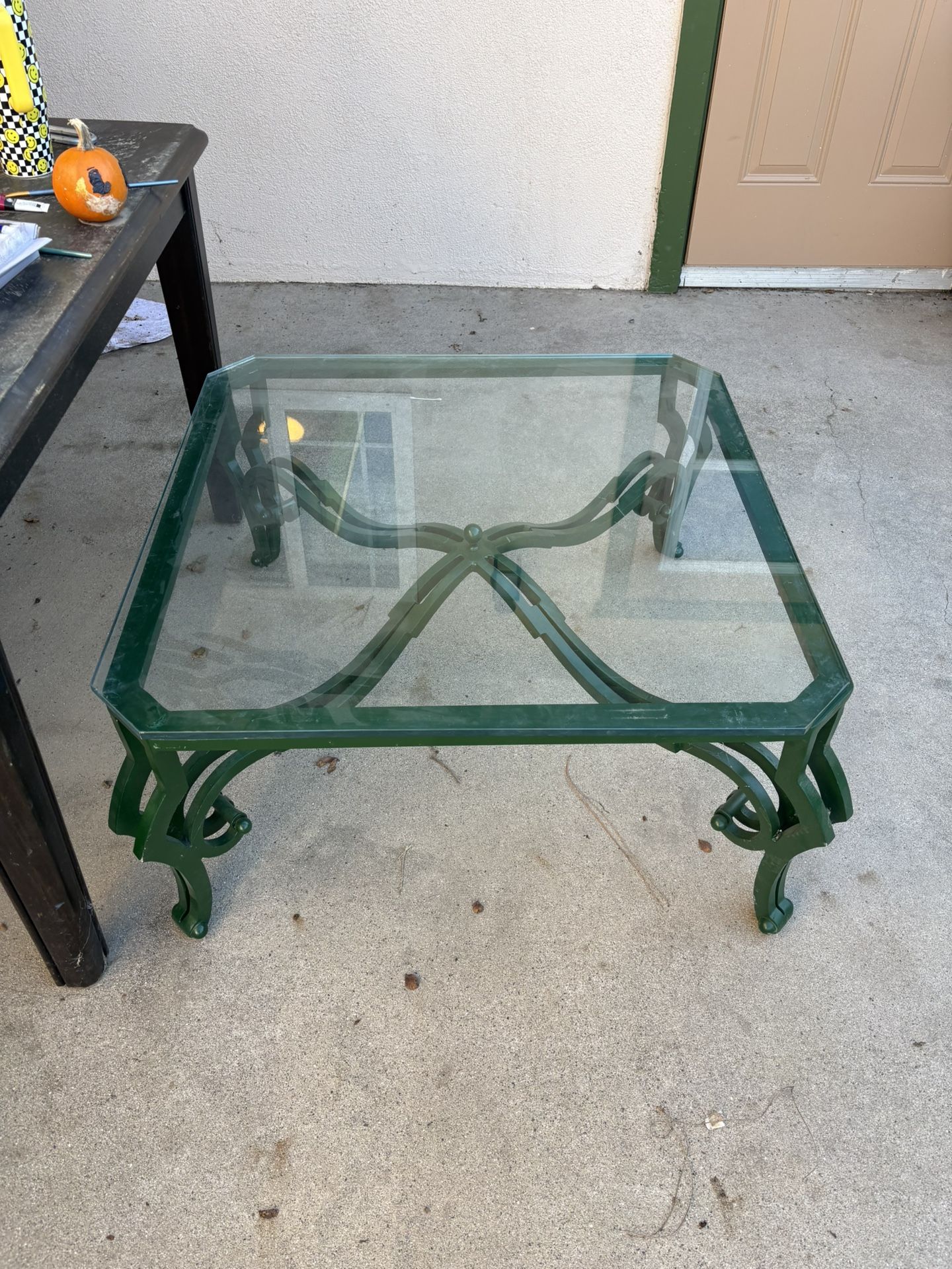 Green Glass Coffee Table