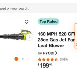 Ryobi Jet Fan Handheld Leaf Blower