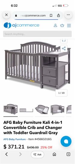 AFG Baby Kali 4-in-1 Convertible Crib and Changer