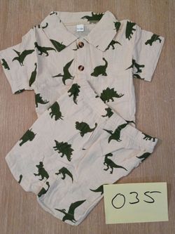 Baby Dinosaur Print Shirt & Shorts Set 9-12M