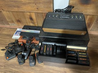 Atari 2600 Two System Bundle Games Cords Controllers Cases