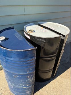50 gallon drum cut in half ready for grill
