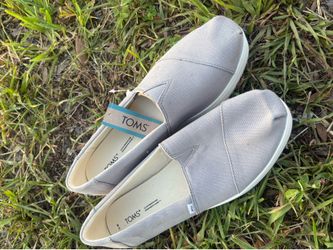 TOMS Grey Canvas Alpargata Slip-Ons Size Women’s 11