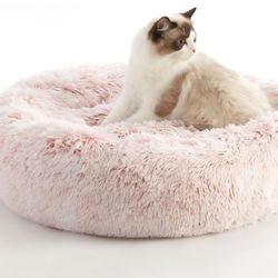 Western Home Pink Tie Dye 27in Medium Size Donut Pet Bed Up To 35lbs