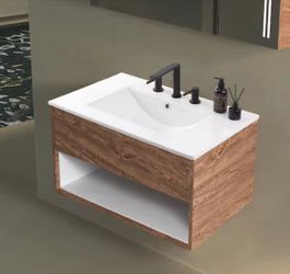 JONATHAN Y Ancillary 3-Hole 30 in. W x 18.25 in. D Classic Contemporary Rectangular Ceramic Single Sink Basin Vanity Top in White=Pal-943