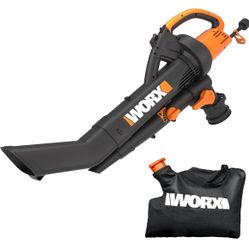 WORX WG505 Trivac 12 Amp 3-in-1 Electric Leaf Blower/Leaf Vacuum/Mulcher, Metal Impeller for Fine Mulching 300+ bought in past month