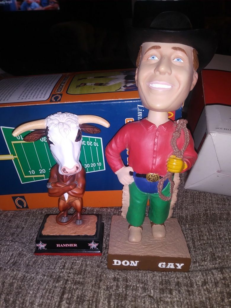 Cowboy and bull bobbleheads