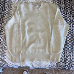 Burberry London Mens Beige Wool Crewneck Sweater Size Xl