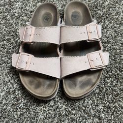 Birkenstock Arizona Vegan Textile Sandals In Soft Pink