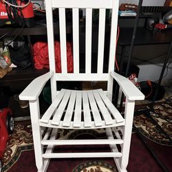 White wooden rocking chair