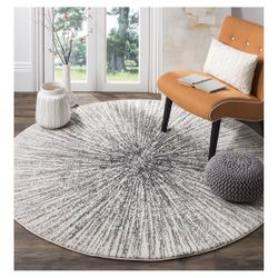 Black And White Circle Rug 6ft